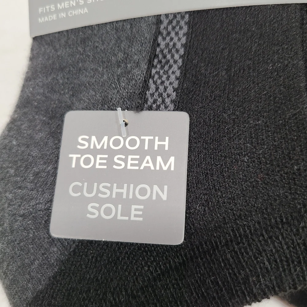 Van Heusen Black Gray Performance Low Cut Socks 6 Pair Men Size 6-12.5